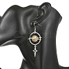 Natural Yellow Hematoid Quartz & Alloy Pendant Dangle Earrings EJEW-TA00818-02-2