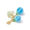 Glass Seed Beaded Berries & Leaf Pendants PALLOY-MZ01114-04-4