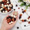 570Pcs 15 Styles Spray Painted Wood European Beads WOOD-OC0002-70-3