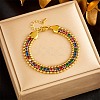 Golden 304 Stainless Steel Triple Layer Multi-strand Bracelets BJEW-C045-01A-G-1
