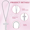 Polymer Clay Rhinestone Cross Pendant Alloy Chain Necklaces NJEW-CN0001-16B-6