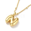 Initial Letter Brass Pendant Necklace NJEW-A015-21G-N-1