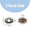 DICOSMETIC 2Pcs Plastic Pearl Eye Brooch with Glass Seed Beaded JEWB-DC0001-11-2