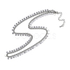 Rack Plating Brass Twisted Chain Square Tassel Necklaces for Women NJEW-K382-15A-P-1