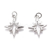 Brass Micro Pave Clear Cubic Zirconia Pendants X-ZIRC-O035-22P-2