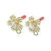 Rack Plating Golden Alloy with Rhinestone Stud Earring Findings EJEW-B036-02G-06-1
