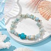 Natural Flower Amazonite Chip Beaded Stretch Bracelets BJEW-JB10689-04-2