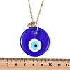 Handmade Lampwork Blue Evil Eye Pendant 304 Stainless Steel Satellite Chain Necklaces NJEW-JN06471-4