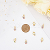 DICOSMETIC 8Pcs 2 Style Brass Micro Pave Cubic Zirconia Charms KK-DC0003-16-4