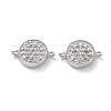 Rack Plating Brass Micro Pave Clear Cubic Zirconia Connector Charms KK-Z036-07P-1