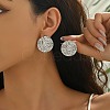 Textured 304 Stainless Steel Stud Earrings for Women SA-CBA0F84-02P-1