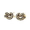 knot Brass Micro Pave Cubic Zirconia Stud Earrings EJEW-C174-01G-5