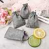 Polyester Imitation Burlap Packing Pouches Drawstring Bags ABAG-R005-9x12-04-6