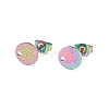 Ion Plating(IP)  304 Stainless Steel Ear Stud Findings STAS-O119-15B-M-2