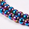 Electroplate Non-Magnetic Synthetic Hematite Beads Strands X-G-J169A-6mm-05-3