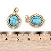 Synthetic Turquoise Oval Pendants KK-U043-44G-C-3