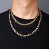 PVD Vacuum Plating 201 Stainless Steel Curb Chain Necklaces NJEW-Q336-11B-G-2