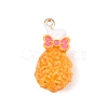 Drumstick Shrimp Alloy Enamel Pendants LS-ENAM-P264-01F-G-2