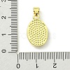Rack Plating Brass Pave Natural Shell Pendants KK-A204-01A-03G-3