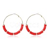 Bohemia Style Colorful Clay Beads Hoop Earrings JQ3310-12-1