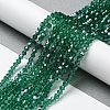 Transparent Electroplate Glass Beads Strands GLAA-F029-3mm-C10-4