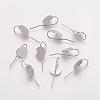 Platinum Plated Brass Earring Hooks fit Cameo Cabochons X-KK-A093-P-1