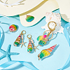 12Pcs 6 Styles Electroplated Natural Mixed Shell Big Pendants SSHEL-GA0001-06-5