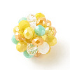 7Pcs 7 Colors Electroplated Glass Woven Beads EGLA-JF-6MM-M01-2