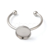 Non-Tarnish 304 Stainless Steel Open Cuff Ring Components X-STAS-I306-05B-P-2