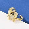 Brass Micro Pave Cubic Zirconia Cuff Rings RJEW-P167-02B-G-2
