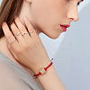 2 Sets 2 Styles Plastic Imitation Pearl Open Cuff Rings Set RJEW-AN0001-07-2