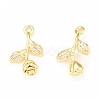 Brass Micro Pave Cubic Zirconia Charms KK-P228-42G-2