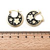 Flower Brass Enamel Hoop Earrings EJEW-Z157-02G-5