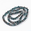 Electroplate Transparent Glass Beads Strands EGLA-A034-T2mm-P02-2