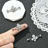 SHEGRACE Brass Micro Pave Clear Cubic Zirconi Fold Over Clasps XGRQ6B427-888P-4