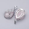 Natural Rose Quartz Pendants X-G-E442-04X-2