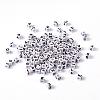 Mixed Letters White Letter Acrylic Cube Beads X-PL37C9308-1