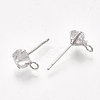 Brass Stud Earring Findings X-KK-T035-123P-2