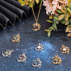 8Pcs 8 Colors Brass Micro Pave Clear Cubic Zirconia Glass Pendants KK-BBC0003-79-5