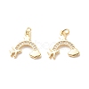 Brass Micro Pave Clear Cubic Zirconia Pendants ZIRC-P099-02G-1