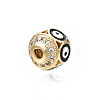 Brass Micro Pave Cubic Zirconia Beads KK-N227-84A-3