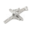 Rack Plating Brass Micro Pave Cubic Zirconia Pendants KK-F869-10P-2