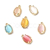 Oval Brass Charms KK-D024-01G-1