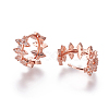Brass Micro Pave Cubic Zirconia Huggie Hoop Earrings EJEW-F209-05RG-2