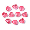 Transparent Spray Painted Glass Beads X-GGLA-S054-012A-04-1