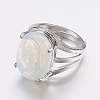 Opalite Wide Band Finger Rings X-RJEW-K224-A09-1