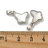 Rack Plating Brass Pave Natural White Shell Butterfly Charms KK-U025-01P-01-3