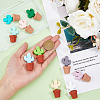 10 Sets 10 Colors Cactus & Potted Plants Food Grade Eco-Friendly Silicone Focal Beads SIL-DC0001-22-3