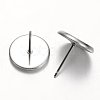 Tarnish Resistant Flat Round Stainless Steel Stud Earring Settings X-STAS-M227-10mm-2