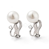 304 Stainless Steel Clip-on Earring Findings with Imitation Pearl Plastic Beaded LS-STAS-H216-03D-P-1